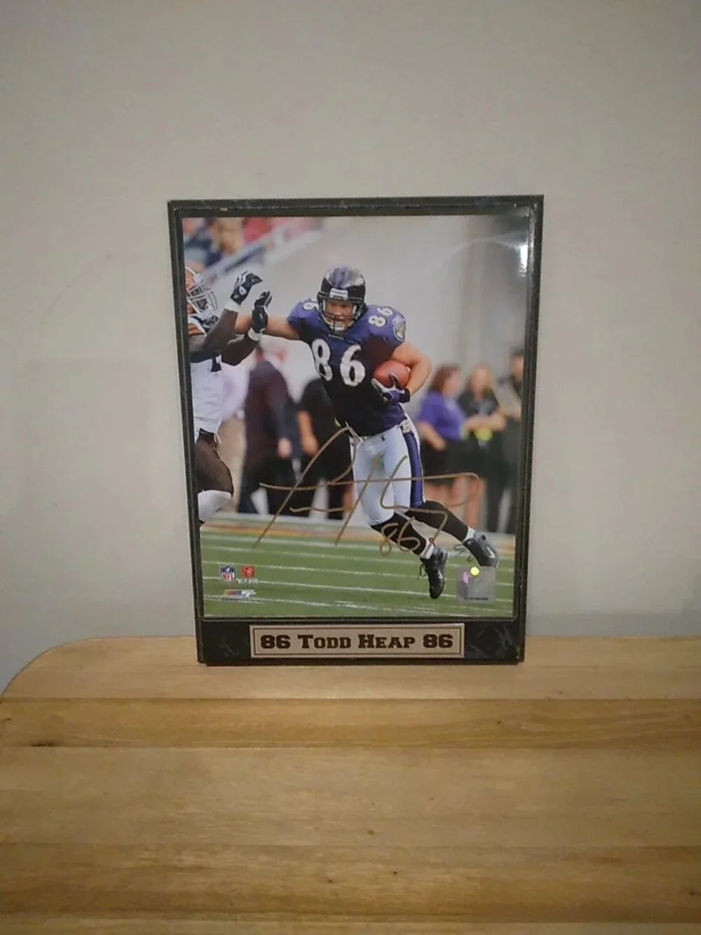 Baltimore Ravens #86 Todd Heap Autographed Photo & Frame